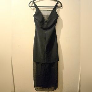 NWT Abercrombie & Fitch Black Sheer Hem Dress